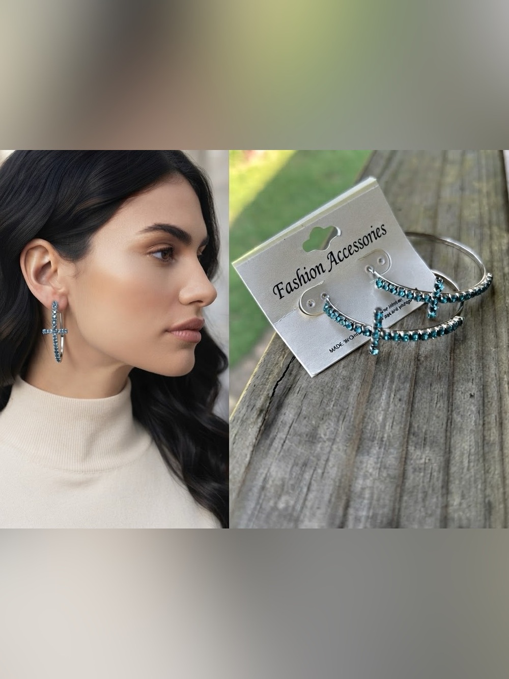 Turquoise Cross Earrings